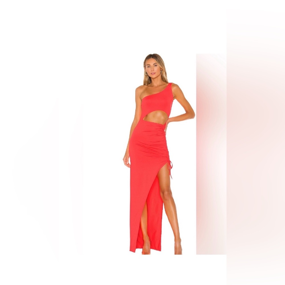 One-Shoulder Cutout Pink Dress
